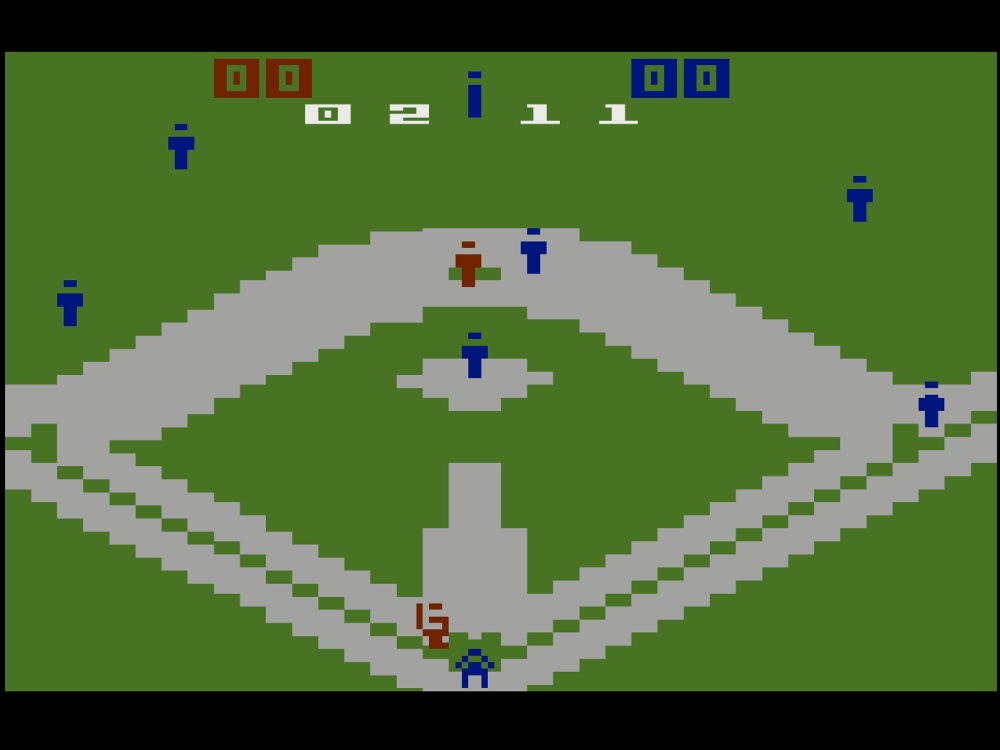 Gameplay of Super Challenge Baseball for Atari 2600